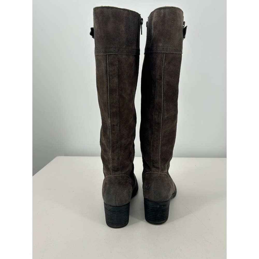 Born Women Grey Suede Tall Riding Boots Side Zip Buckle CQG16 Size 9.5 M - Picture 7 of 9